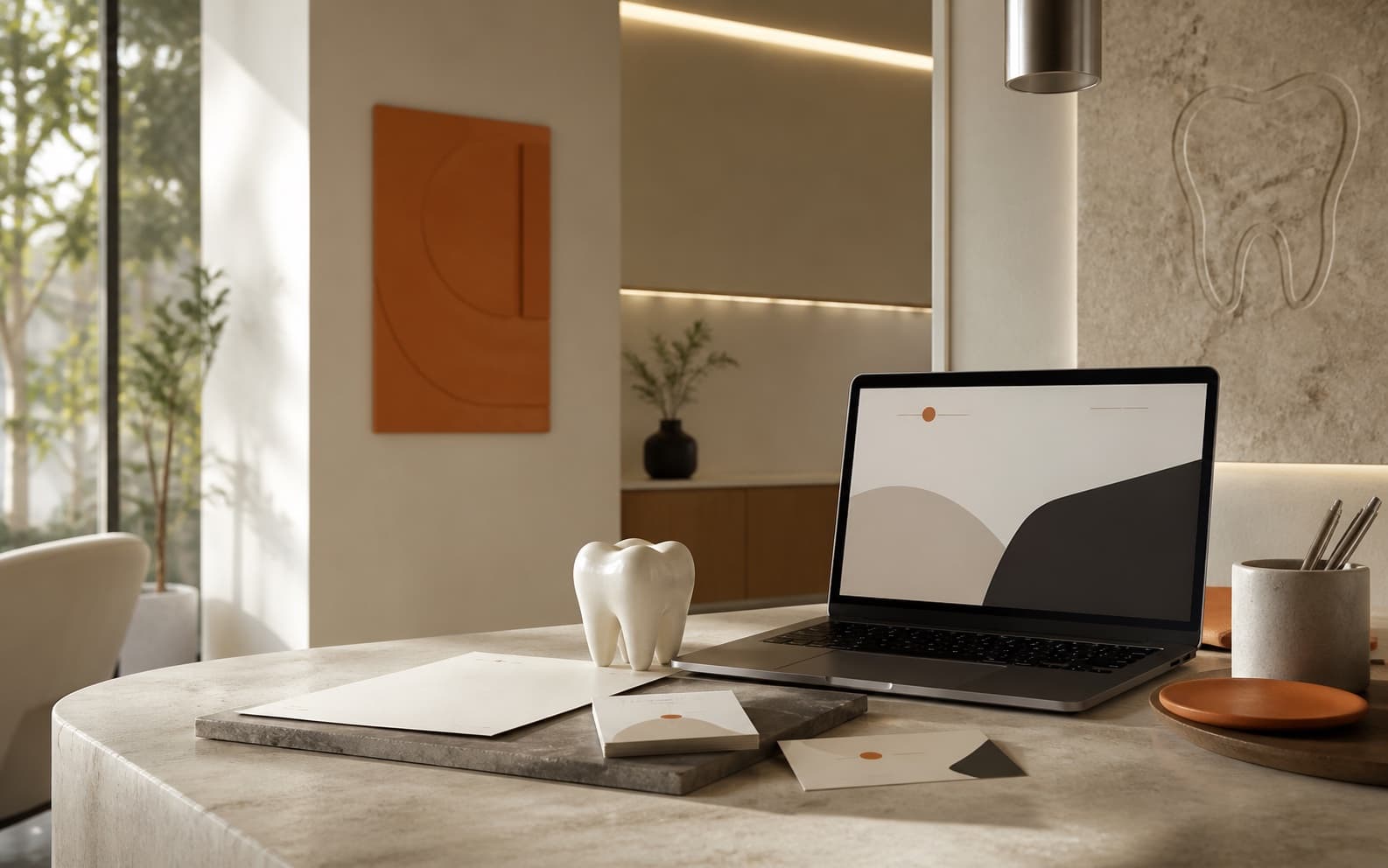 Gupta Dental Care brand and digital experience presented in a calm clinic environment